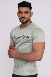 Solid Dye Round Neck T-Shirts Pista Firozi (D)